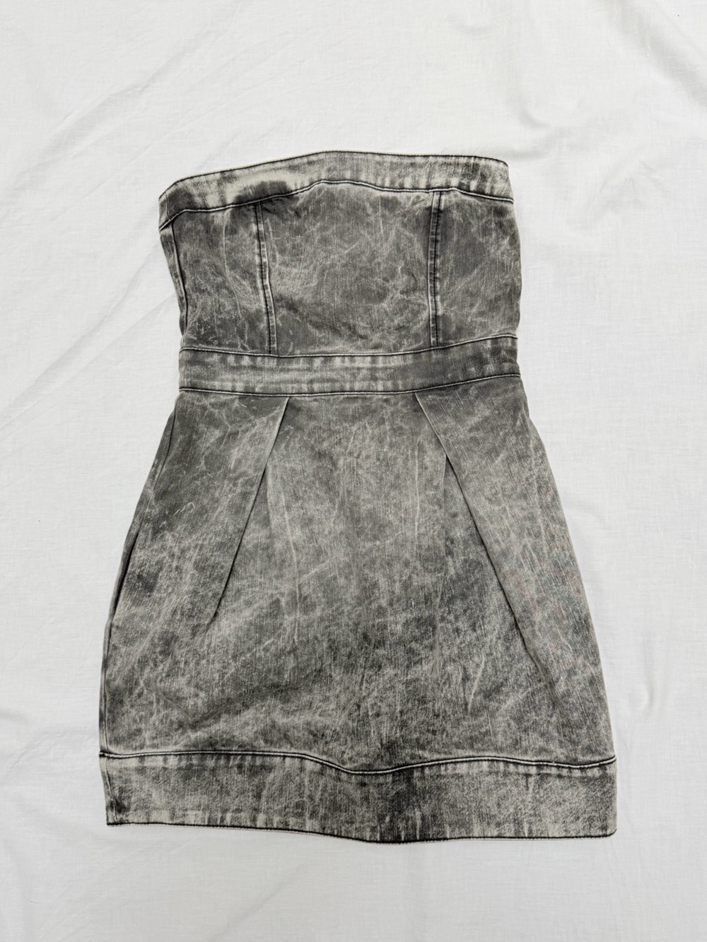 Strapless Washed Gray Women's Jean Dress